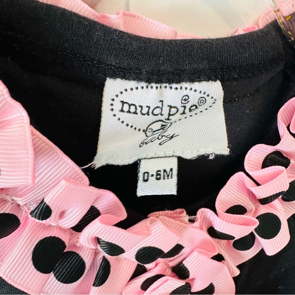 Mud Pie Black and Pink Polka Dot Infant Footie - Picture 6 of 9